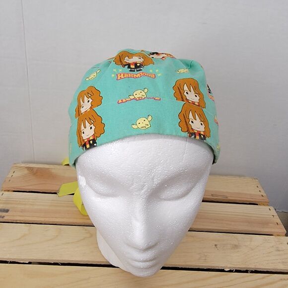 Scrub Hat Harry Potter Hermione Green w/ Yellow Tie - Picture 3 of 5